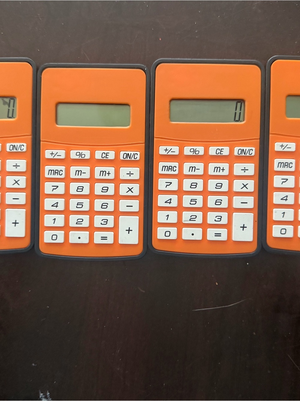 Orange Pocket Calculator - Set of Slim Calculators